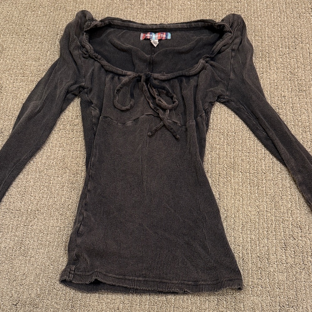 Urban Outfitters Charcoal Long Sleeve Blouse